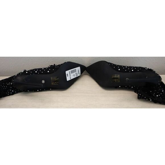 Azalea Wang Women's Sz 7 Black Marlowe Embellished Pointed Toe Bootie - Picture 4 of 13